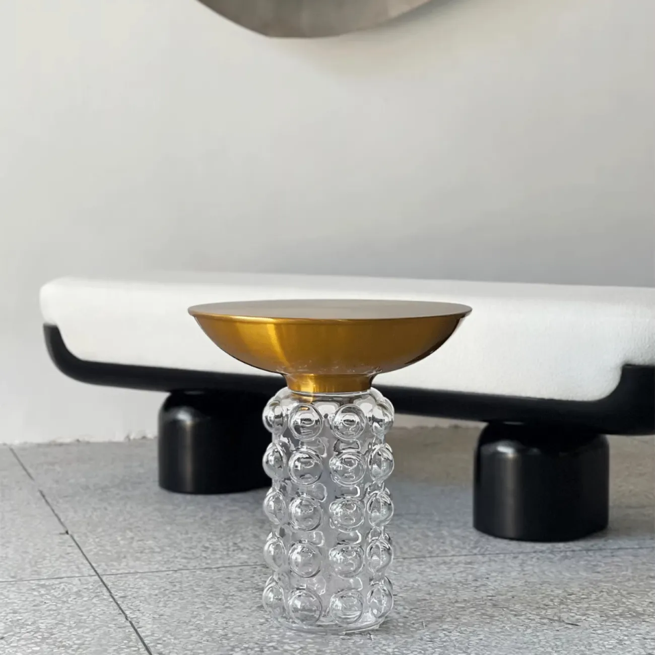 Дизайнерский Прозрачный Стеклянный Приставной Столик с лампочкой Yanshe от LaLume