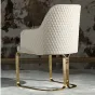 Комфортабельный обеденный стул MIVICA из кожи и латуни ST38249-32