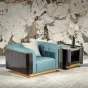 Элегантное кресло MIVICA из натуральной кожи и красного дерева KR38252-32