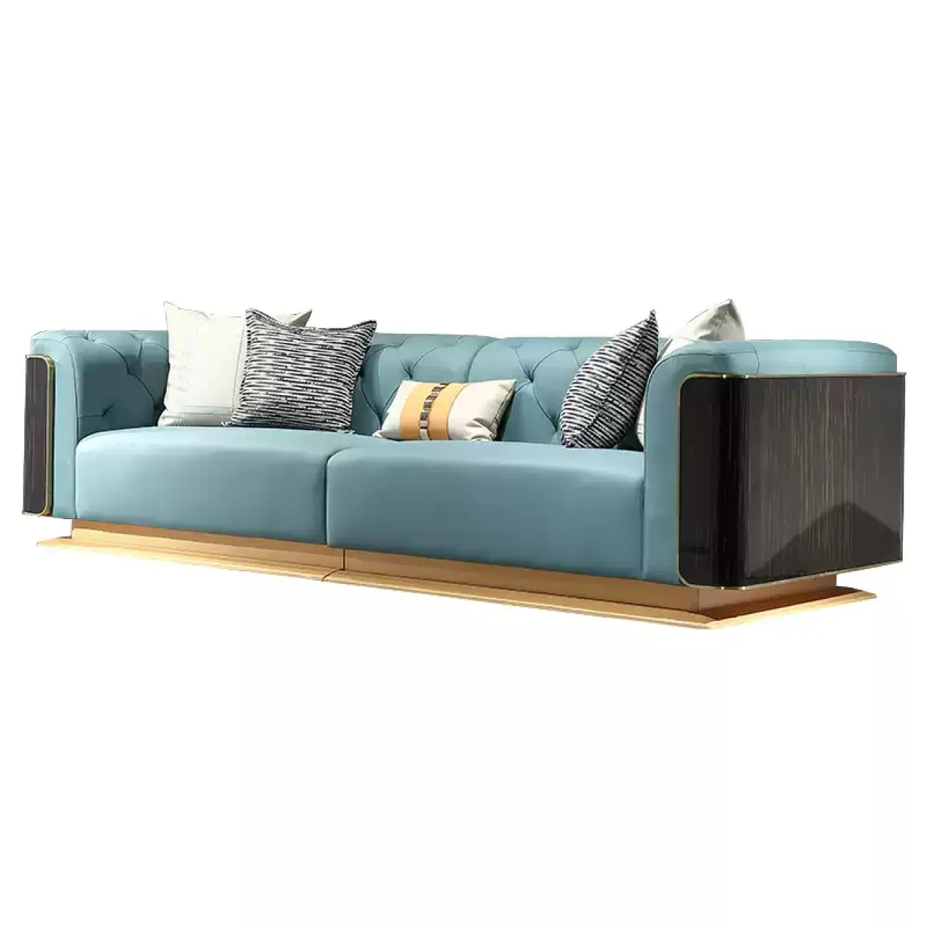 Комфортабельный диван MIVICA из натуральной кожи и красного дерева DV38256-32