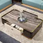 Элегантный журнальный столик MIVICA из мрамора и красного дерева JS38257-32