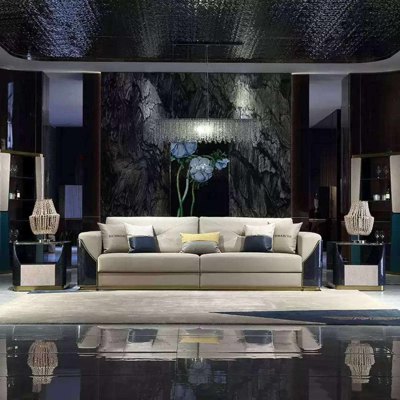 Комфортабельный диван MIVICA из натуральной кожи и красного дерева DV38264-32