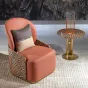 Современное кресло MIVICA из натуральной кожи и красного дерева KR38268-32
