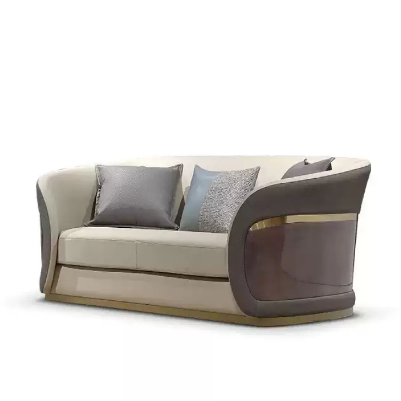 Комфортабельный диван MIVICA из натуральной кожи и красного дерева DV38270-32