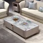 Элегантный журнальный столик MIVICA из мрамора и красного дерева JS38273-32