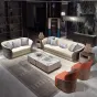 Элегантный журнальный столик MIVICA из мрамора и красного дерева JS38273-32