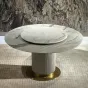 Роскошный круглый обеденный стол MIVICA из мрамора и красного дерева OS38275-32