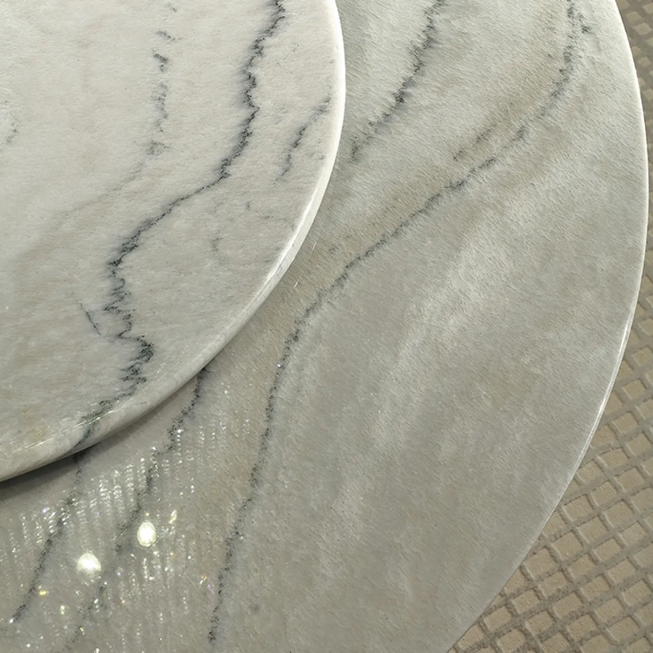 Роскошный круглый обеденный стол MIVICA из мрамора и красного дерева OS38275-32