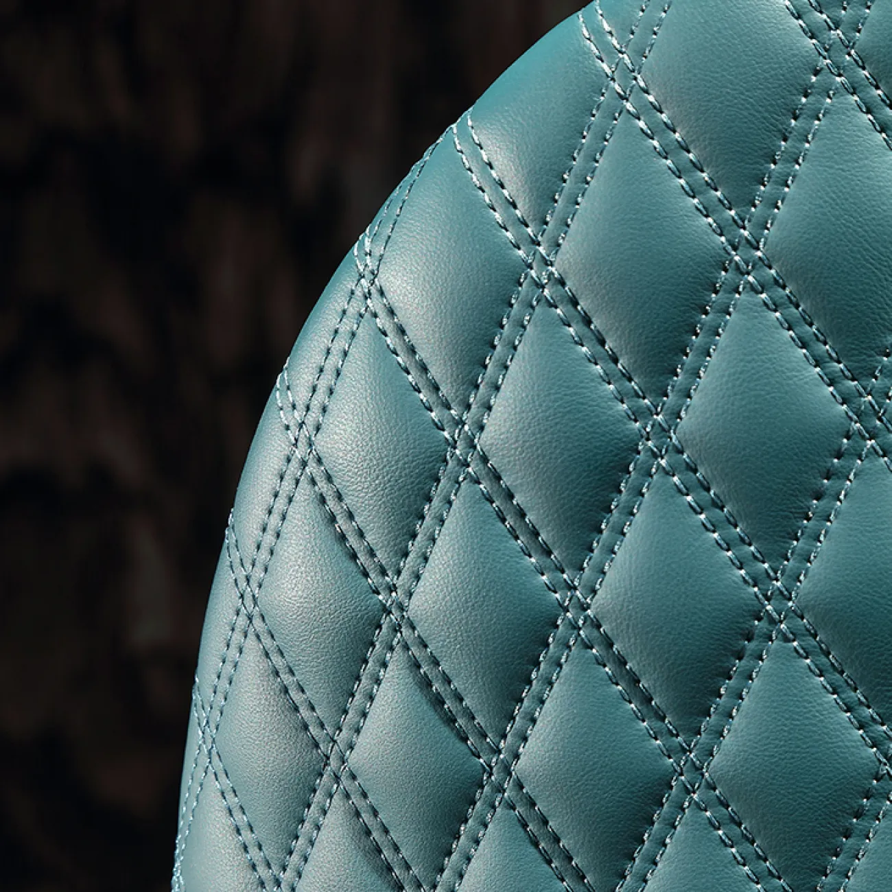 Эргономичный обеденный стул MIVICA из кожи, латуни и красного дерева ST38278-32