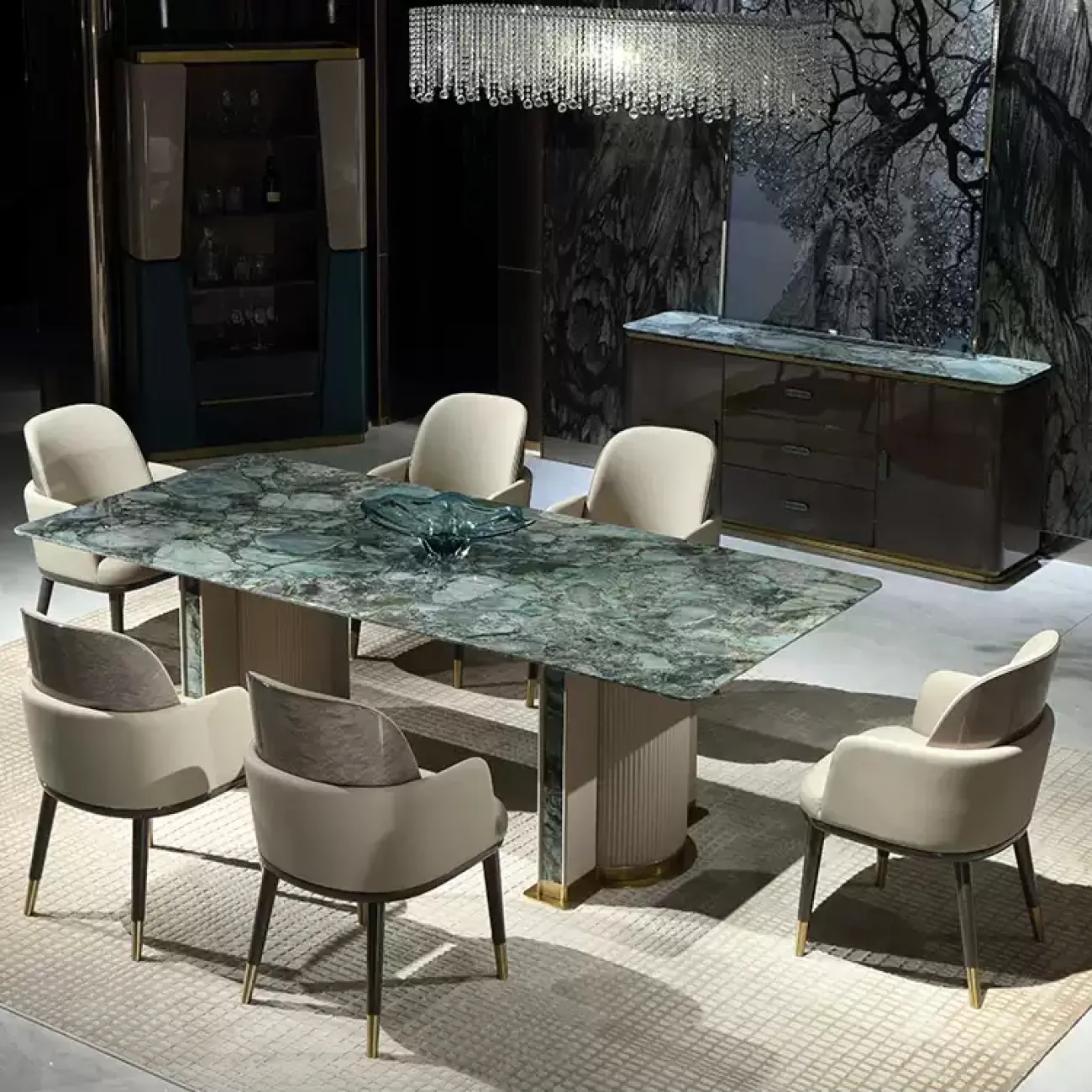 Удобный обеденный стул MIVICA из кожи, латуни и красного дерева ST38283-32