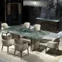 Удобный обеденный стул MIVICA из кожи, латуни и красного дерева ST38283-32