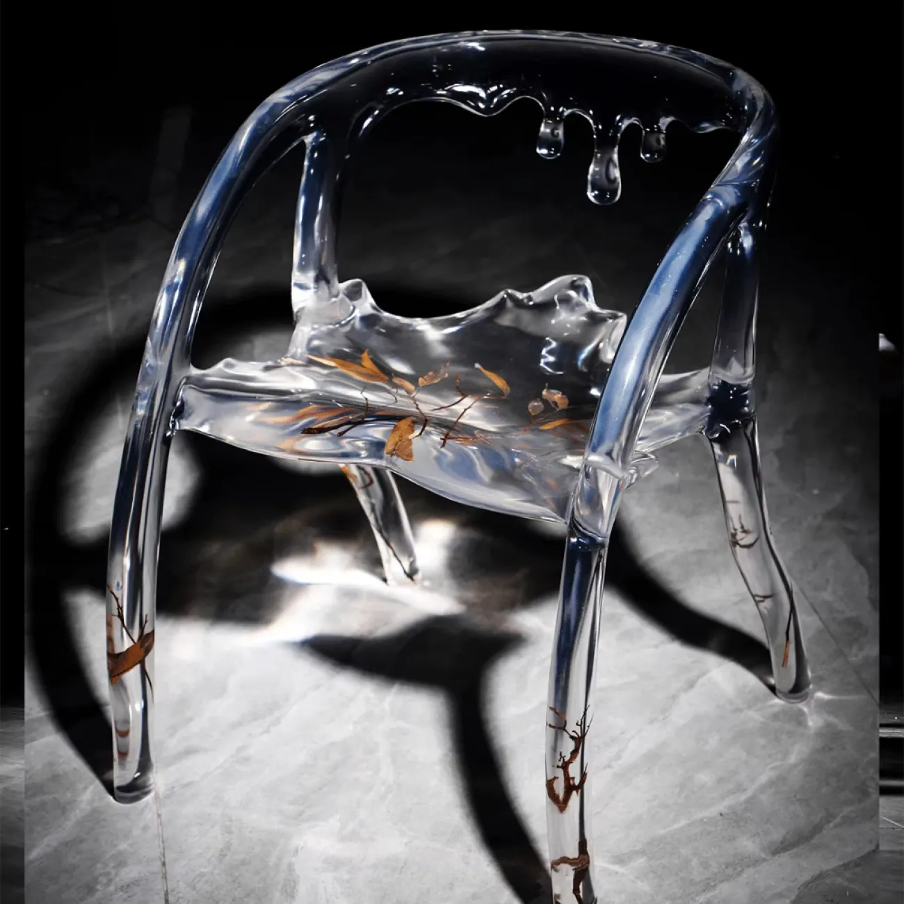 Дизайнерское Прозрачное Кресло в виде Листа и Рыбьей Чешуи Yanshe от LaLume