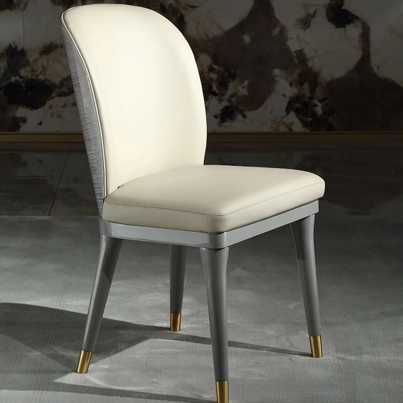 Классические обеденные стулья, 2 шт MIVICA из кожи и красного дерева ST38302-32