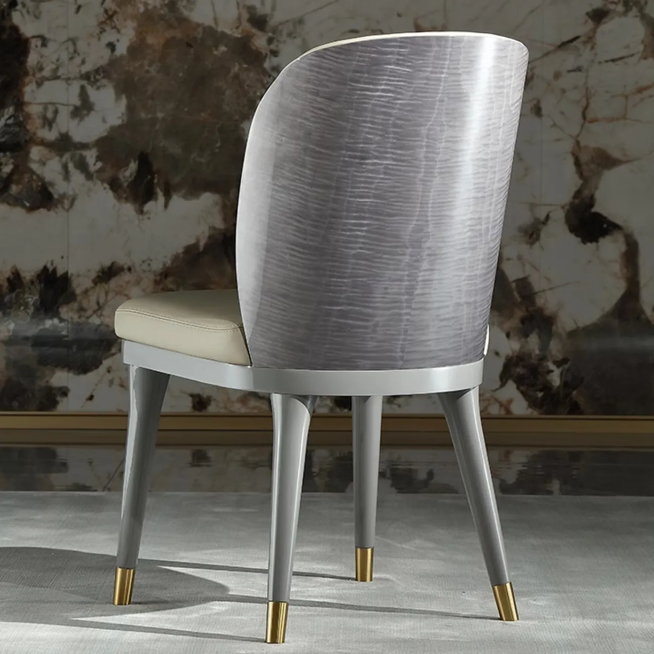 Классические обеденные стулья, 2 шт MIVICA из кожи и красного дерева ST38302-32