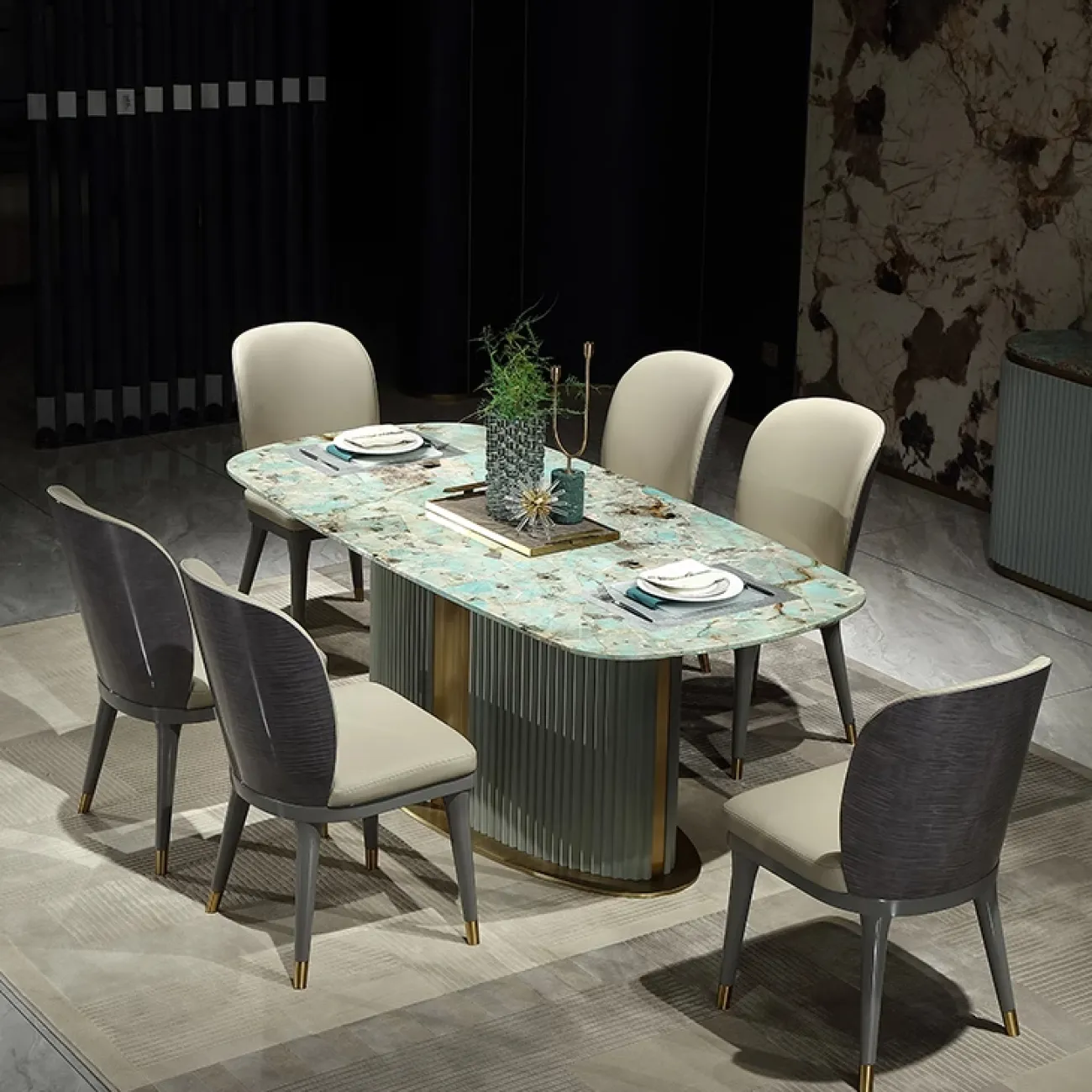 Классические обеденные стулья, 2 шт MIVICA из кожи и красного дерева ST38302-32