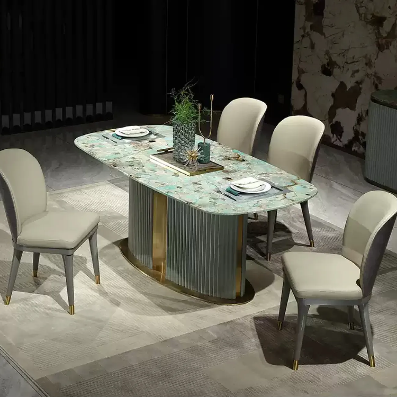 Классические обеденные стулья, 2 шт MIVICA из кожи и красного дерева ST38302-32