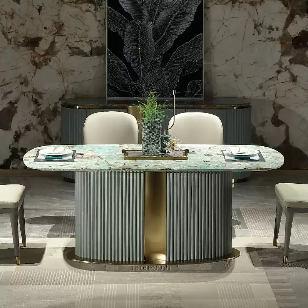 Классические обеденные стулья, 2 шт MIVICA из кожи и красного дерева ST38302-32