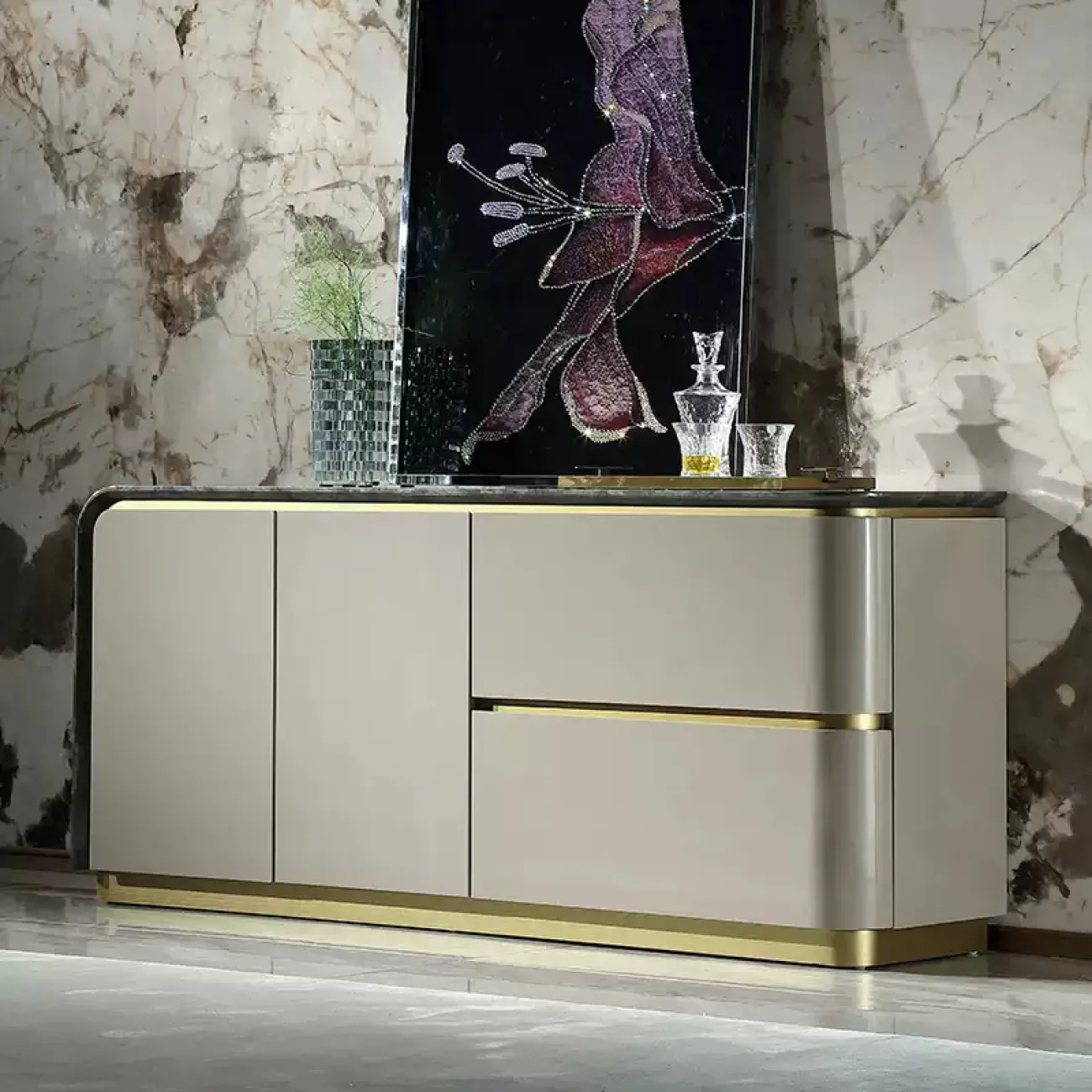 Элегантный буфет MIVICA из красного дерева KD38303-32 Элегантный буфет MIVICA из красного дерева KD38303-32