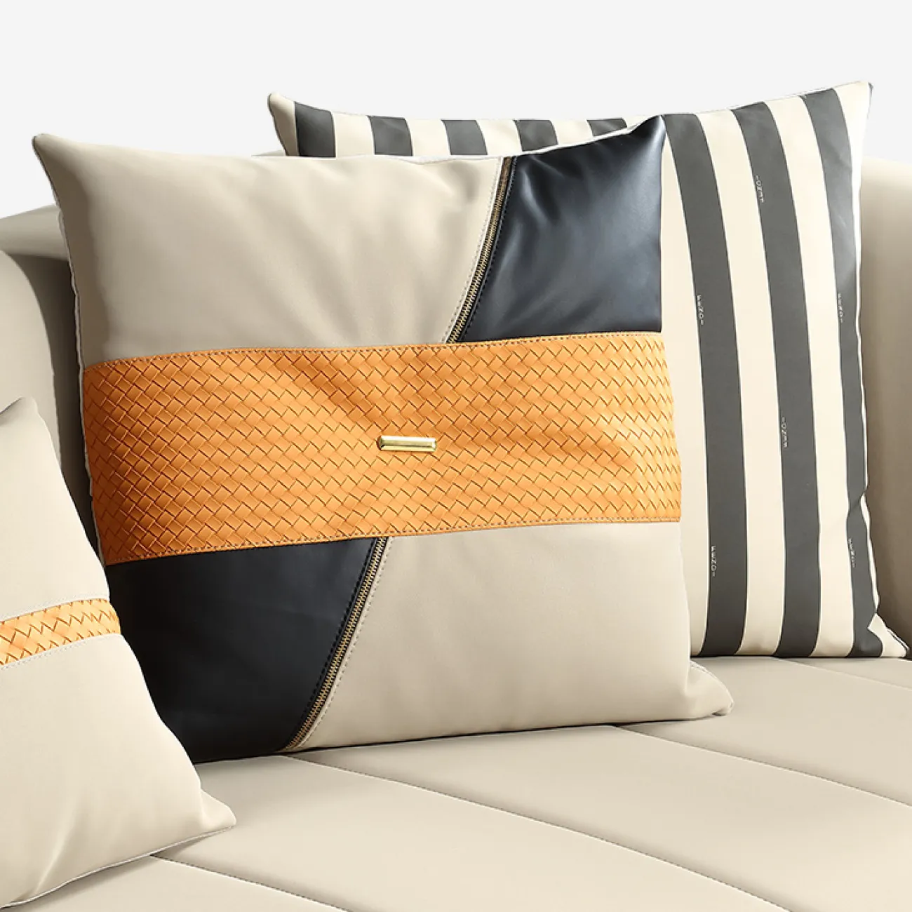 Современный кожаный диван MIVICA из дерева берёзы и сосны DV38310-32