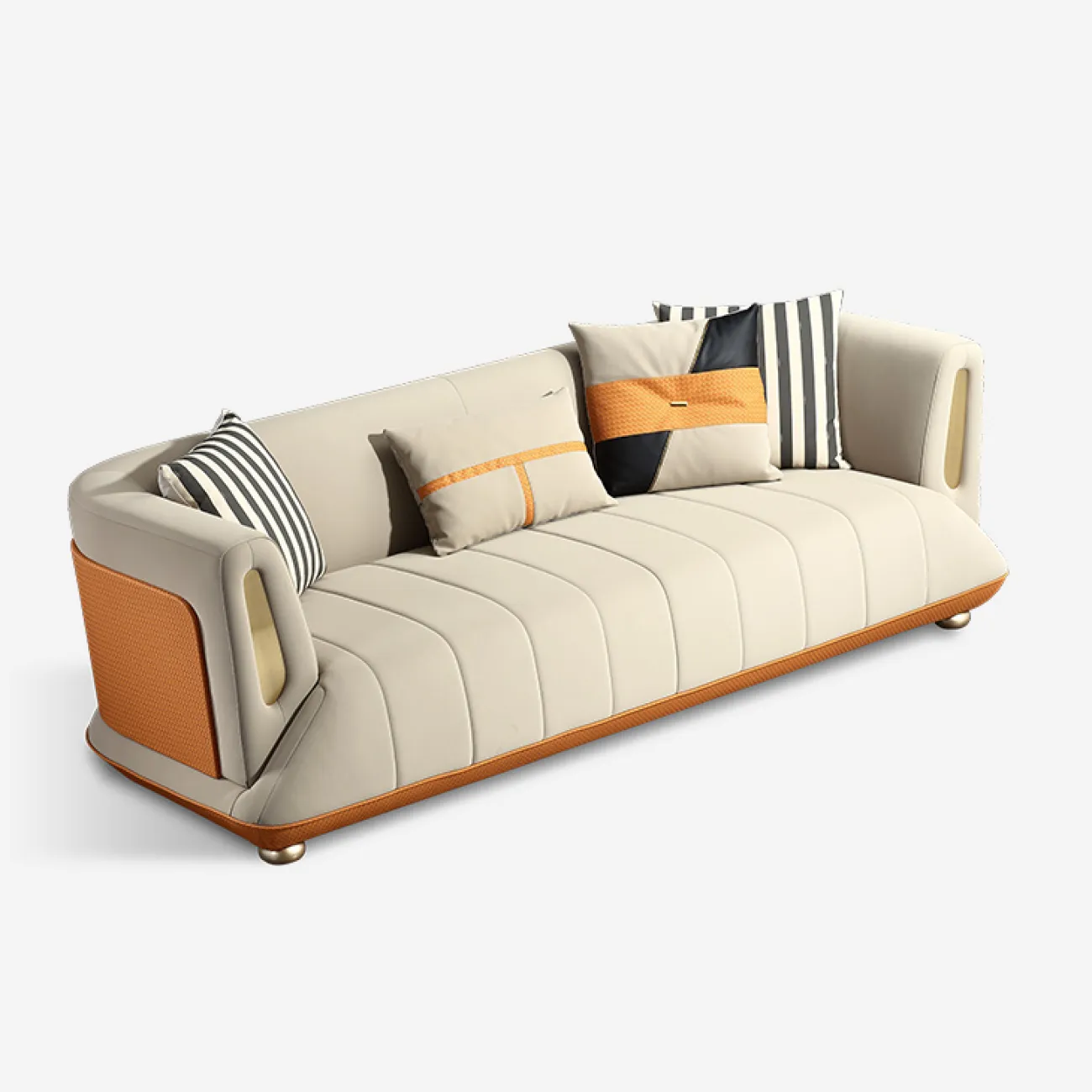 Современный кожаный диван MIVICA из дерева берёзы и сосны DV38310-32