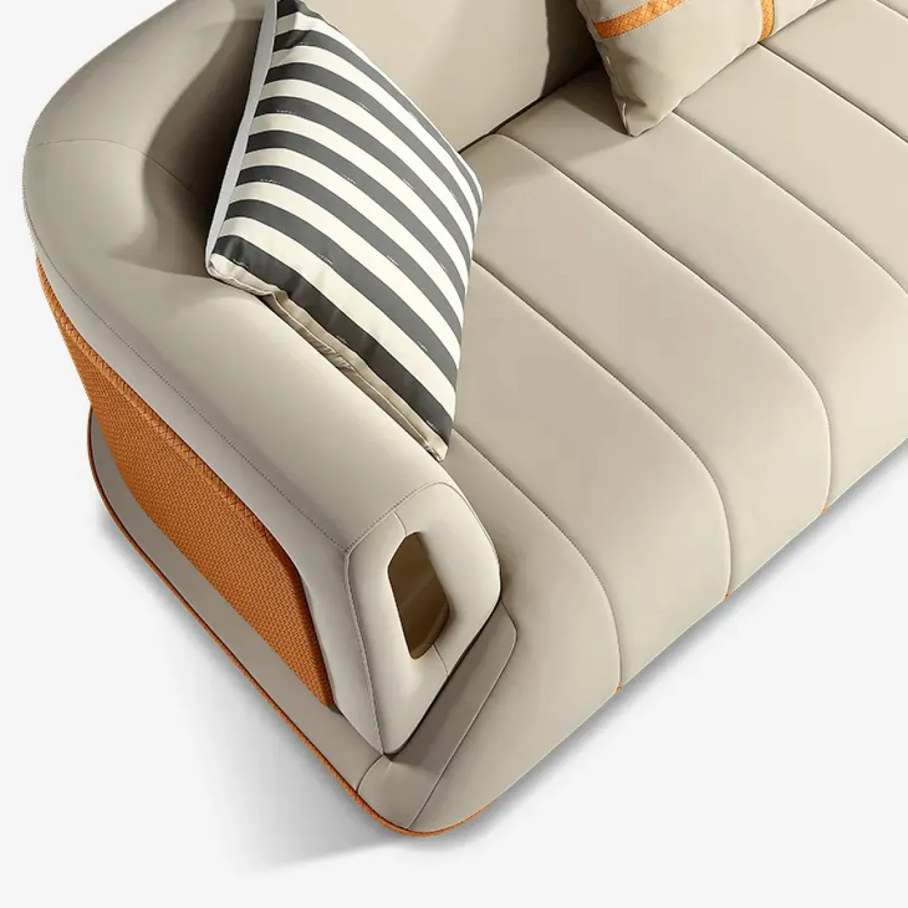 Современный кожаный диван MIVICA из дерева берёзы и сосны DV38310-32