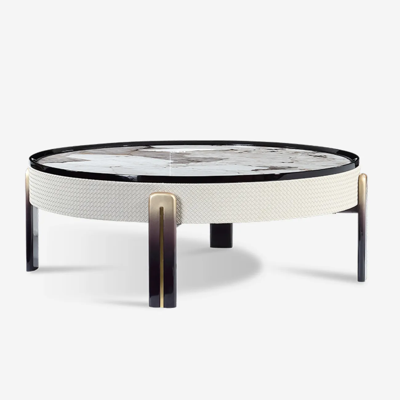 Компактный круглый журнальный стол MIVICA с каменной столешницей JS38311-32