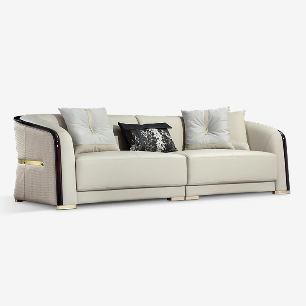 Элегантный кожаный диван MIVICA из дерева берёзы и сосны DV38318-32 Элегантный кожаный диван MIVICA из дерева берёзы и сосны DV38318-32