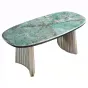 Роскошный обеденный стол MIVICA из зелёного мрамора и дерева OS38320-32