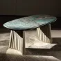 Роскошный обеденный стол MIVICA из зелёного мрамора и дерева OS38320-32