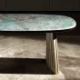 Роскошный обеденный стол MIVICA из зелёного мрамора и дерева OS38320-32