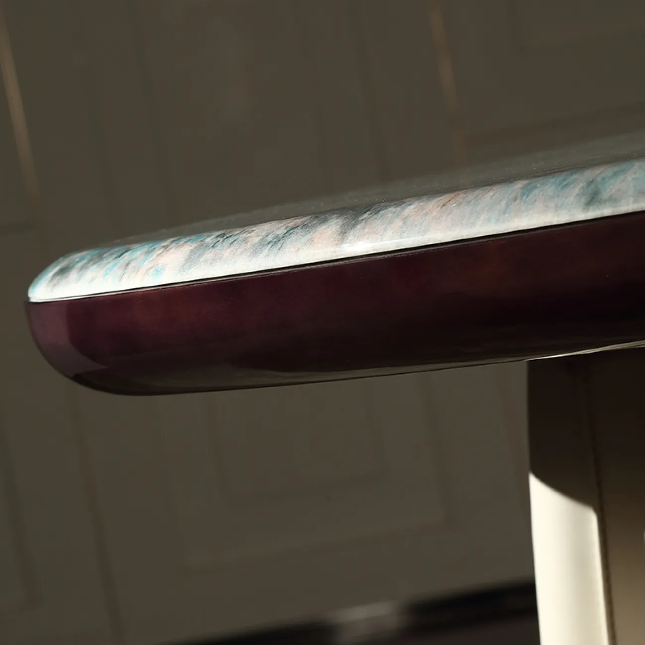 Роскошный обеденный стол MIVICA из зелёного мрамора и дерева OS38320-32