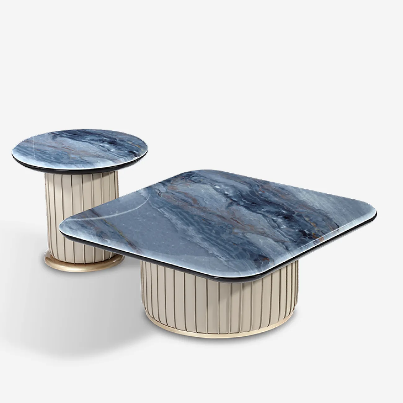 Компактный журнальный столик MIVICA из мрамора, кожи, дерева JS38323-32 Компактный журнальный столик MIVICA из мрамора, кожи, дерева JS38323-32