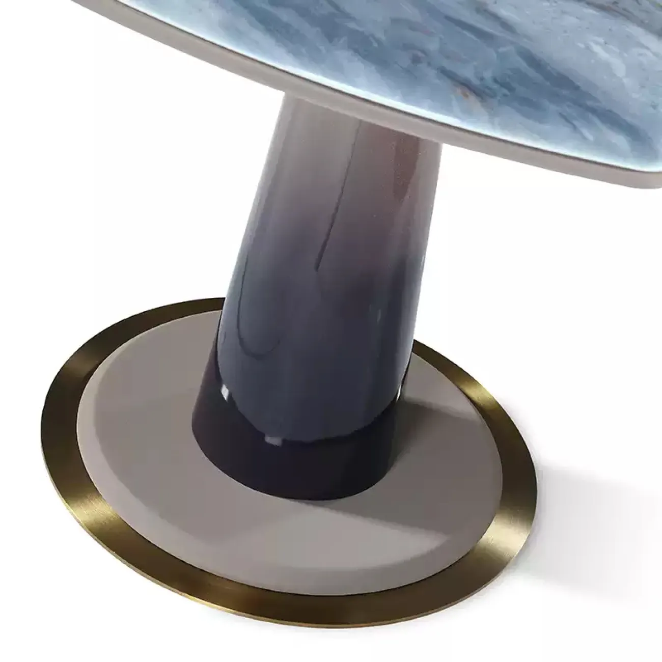 Журнальный столик на тонкой ножке MIVICA из мрамора, кожи, дерева JS38328-32 Журнальный столик на тонкой ножке MIVICA из мрамора, кожи, дерева JS38328-32