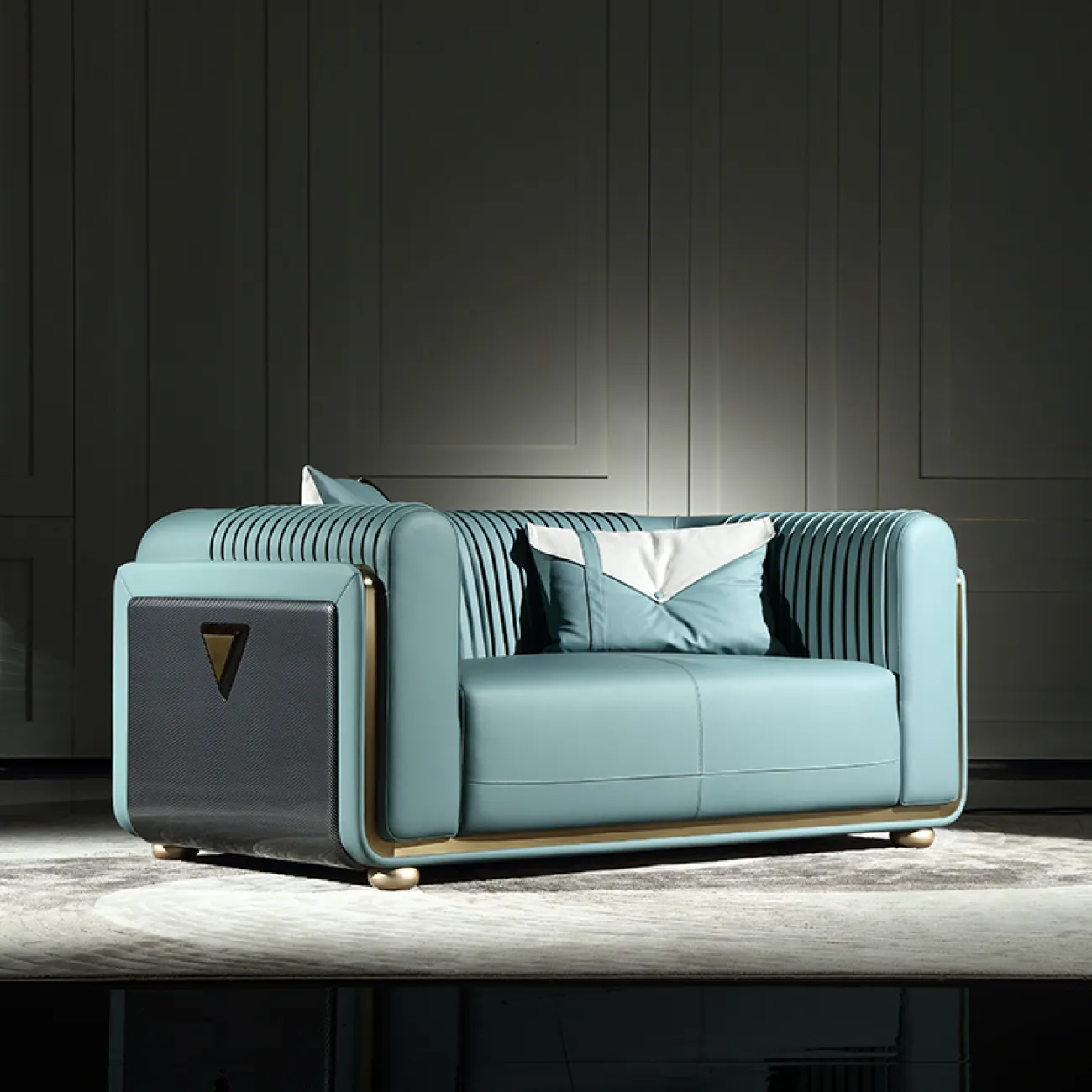 Комфортабельный кожаный диван MIVICA эргономичной формы DV38334-32 Комфортабельный кожаный диван MIVICA эргономичной формы DV38334-32