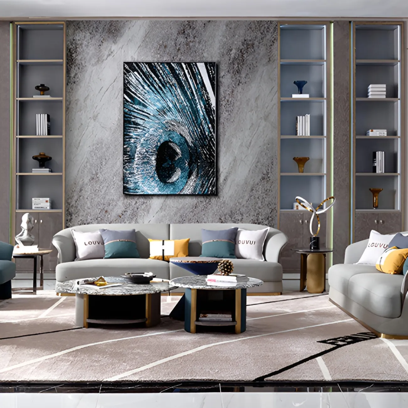 Низкий журнальный столик MIVICA с мраморной столешницей JS38340-32 Низкий журнальный столик MIVICA с мраморной столешницей JS38340-32