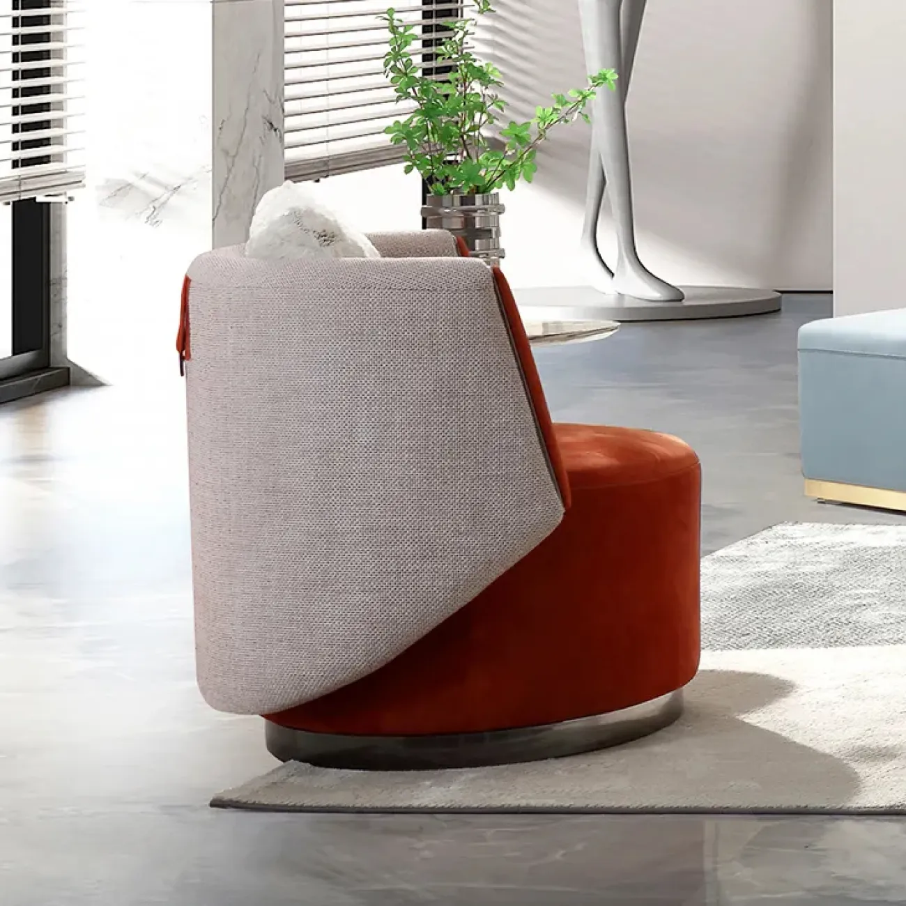 Уютное кресло MIVICA  из натуральной кожи KR38343-32