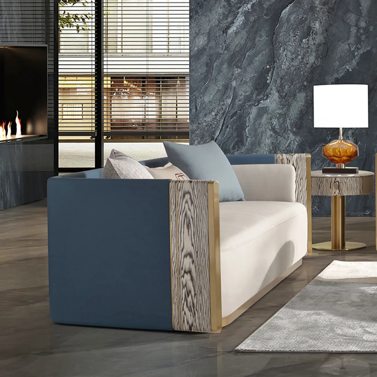 Элегантный диван MIVICA из натуральной кожи DV38344-32