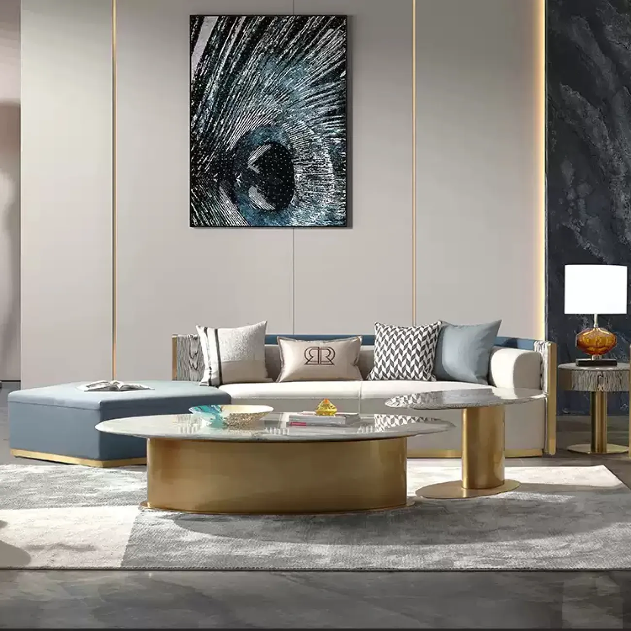 Роскошный угловой диван MIVICA из натуральной кожи UD38345-32