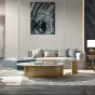 Удобный журнальный стол MIVICA из мрамора с золотым подстольем JS38346-32