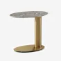 Угловой журнальный стол MIVICA из мрамора с золотым подстольем JS38347-32