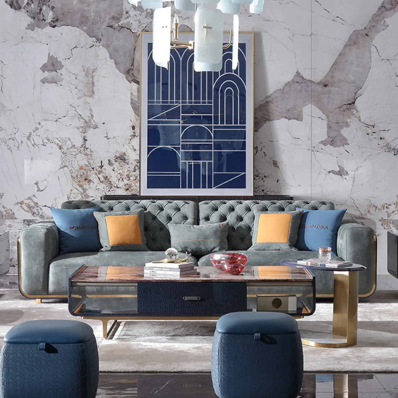 Роскошный диван MIVICA из натуральной кожи DV38350-32