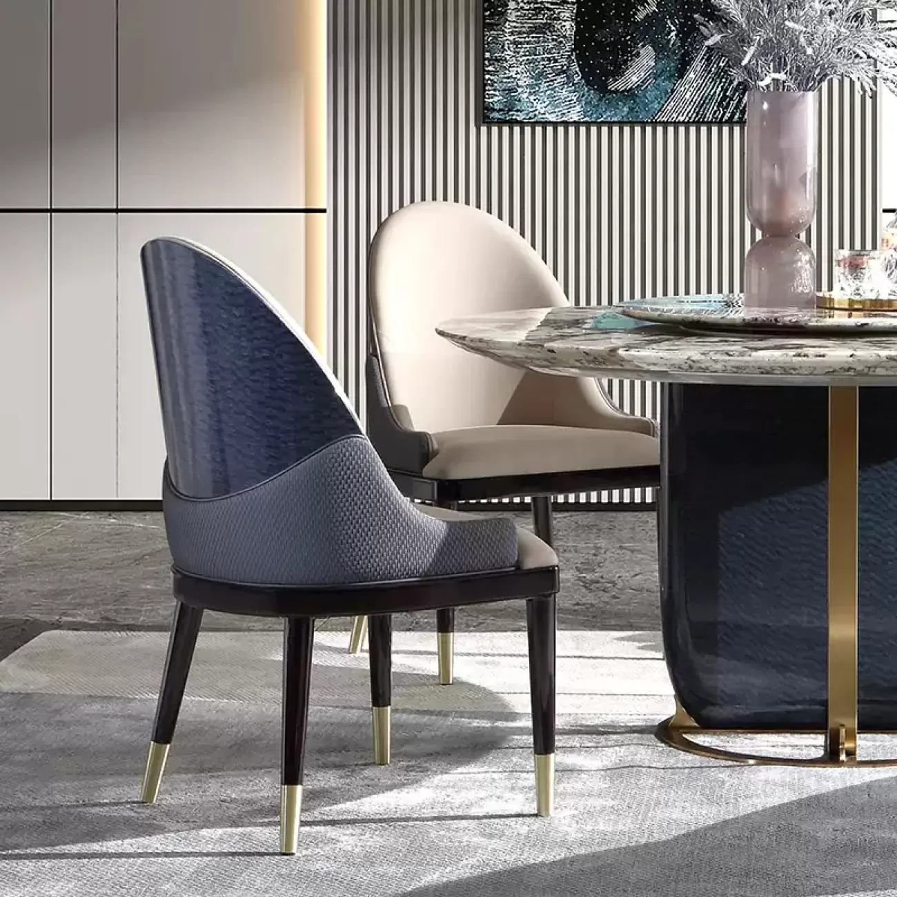 Роскошный круглый обеденный стол MIVICA из натурального мрамора OS38354-32