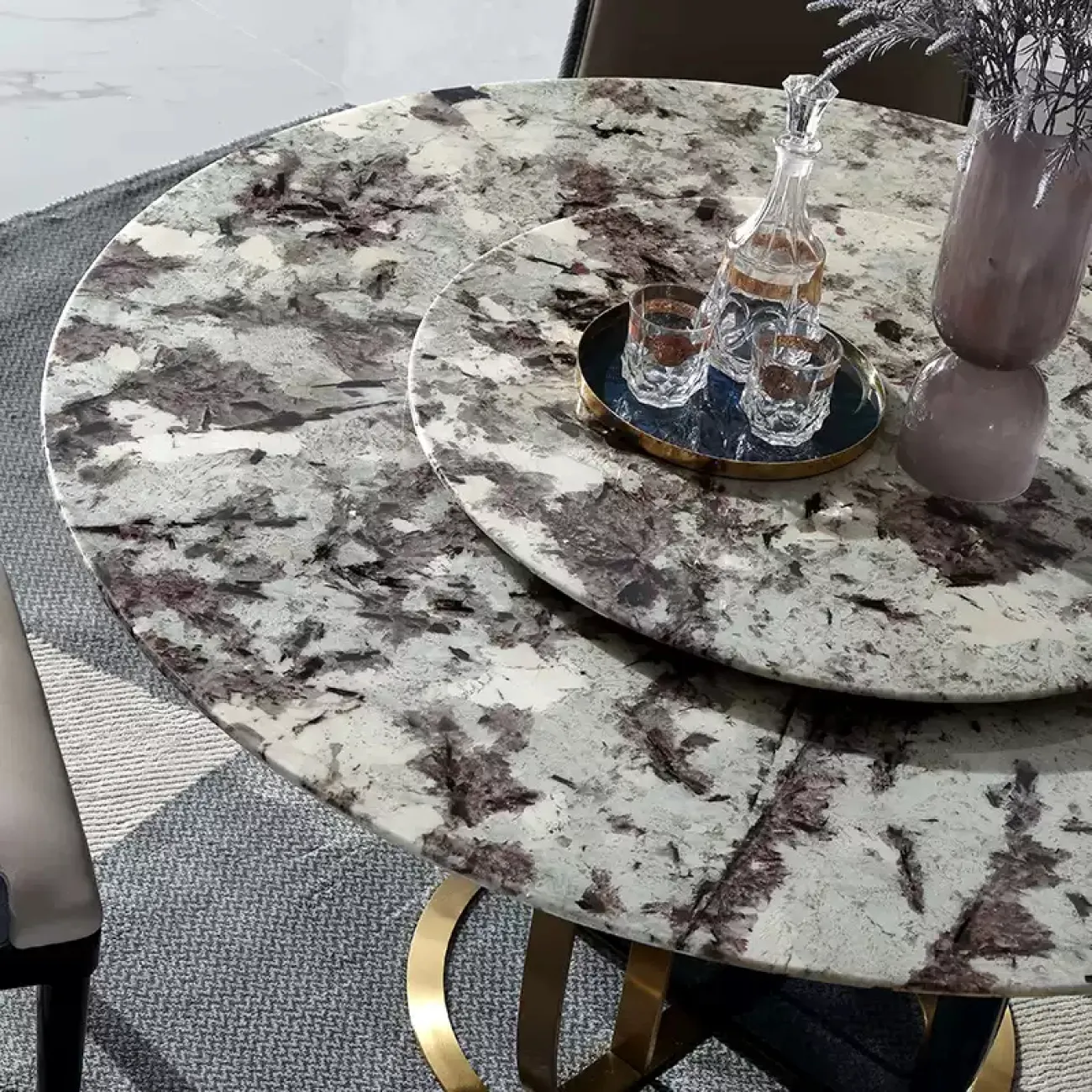 Роскошный круглый обеденный стол MIVICA из натурального мрамора OS38354-32