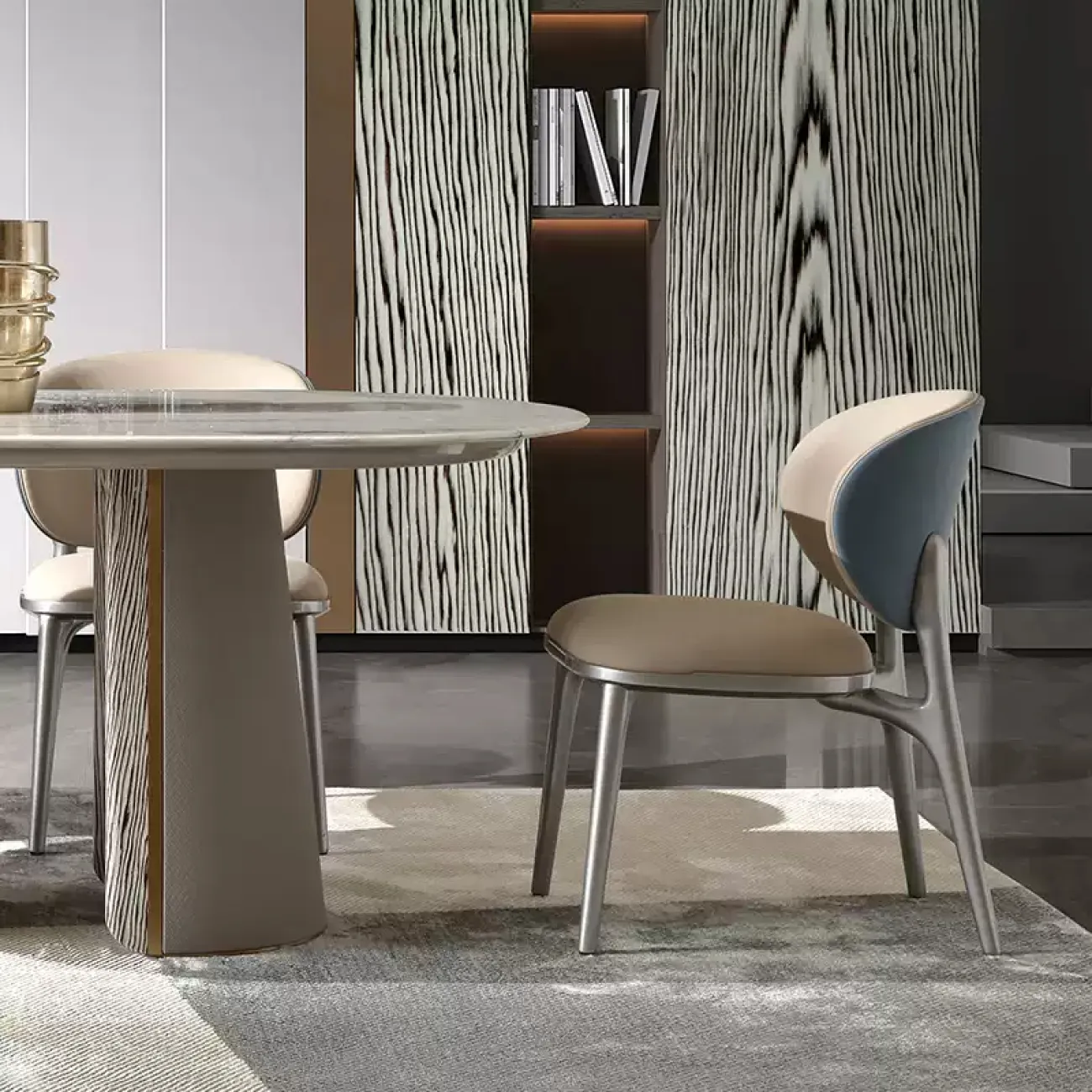 Комфортабельный обеденный стул MIVICA из дерева и кожи ST38357-32