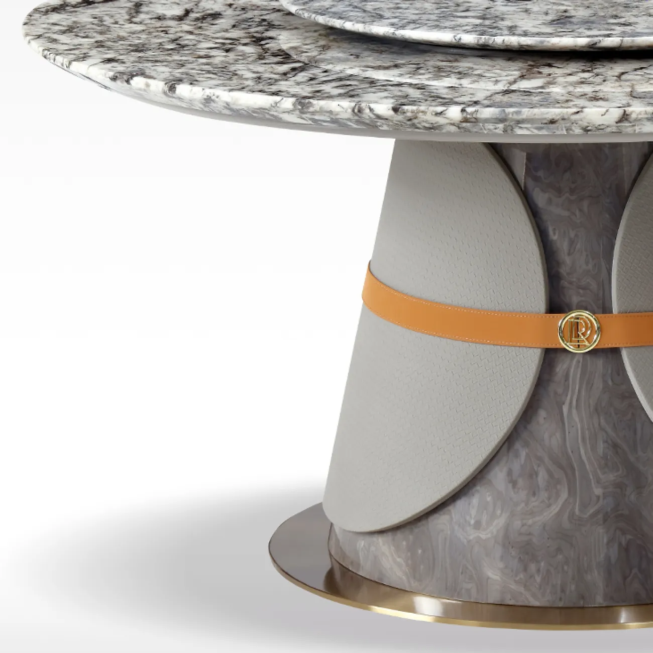 Оригинальный круглый обеденный стол MIVICA из натурального мрамора OS38361-32