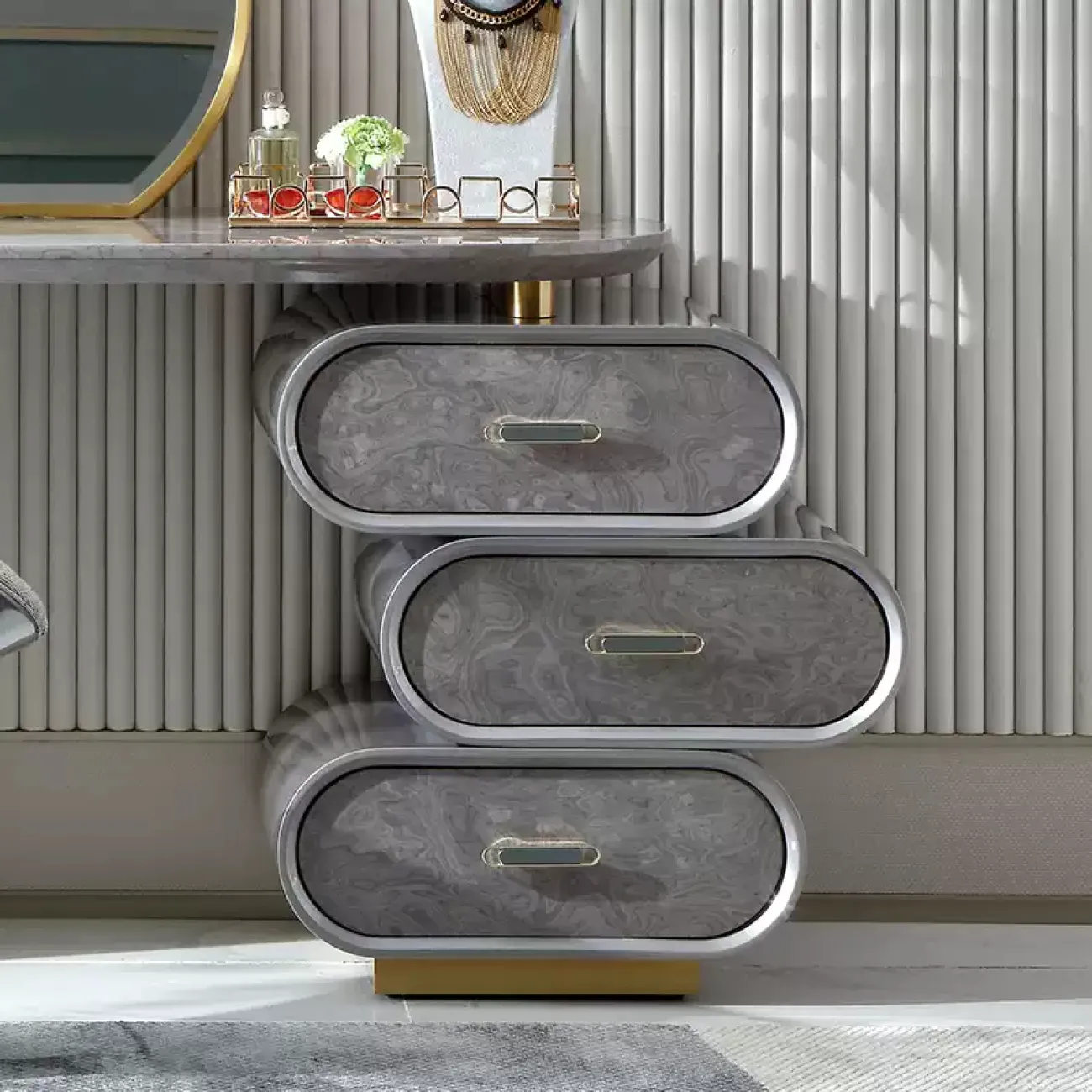 Дизайнерский туалетный столик с зеркалом MIVICA из бука TS38366-32