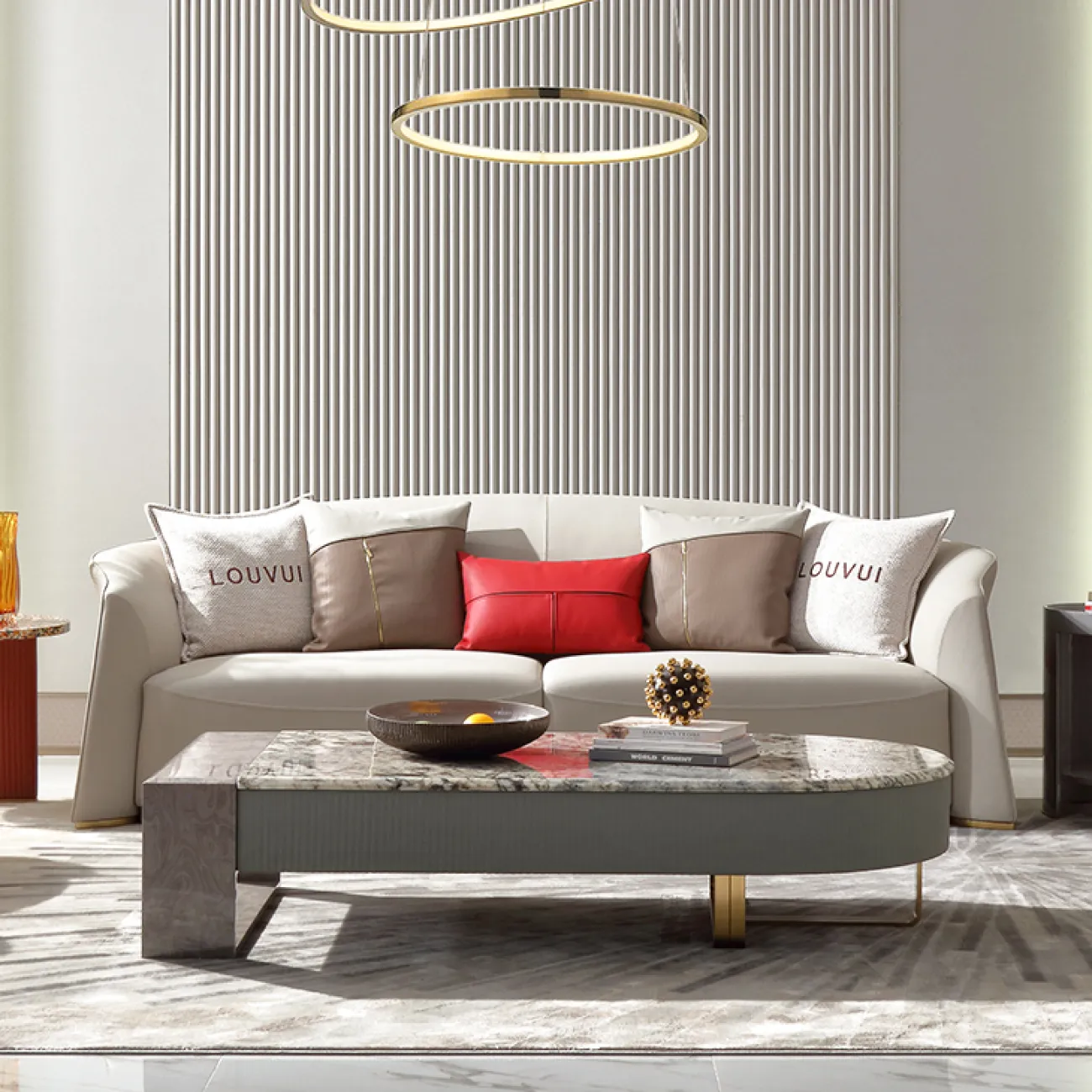 Роскошный журнальный столик MIVICA из натурального мрамора JS38370-32