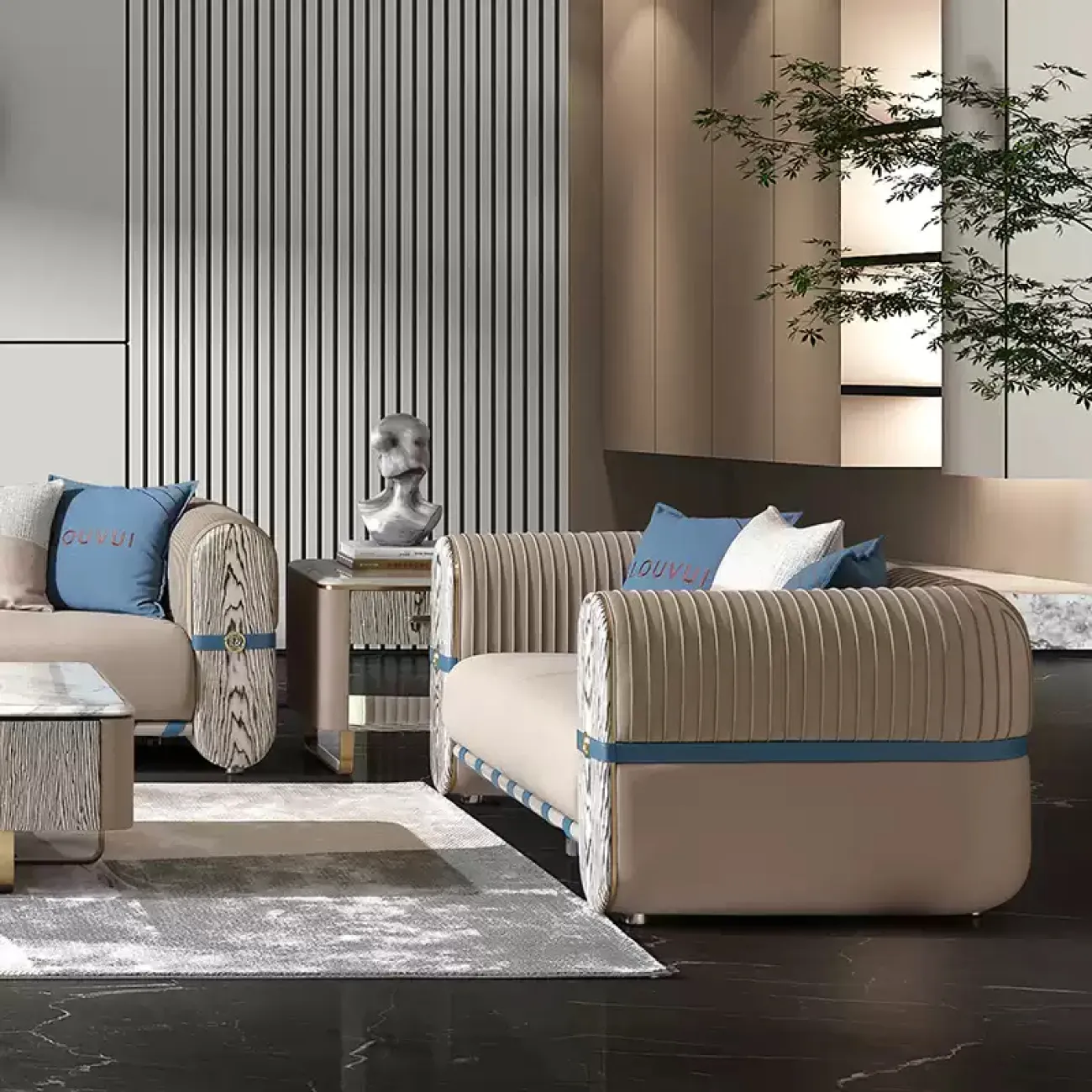 Роскошный диван MIVICA из натуральной кожи DV38375-32