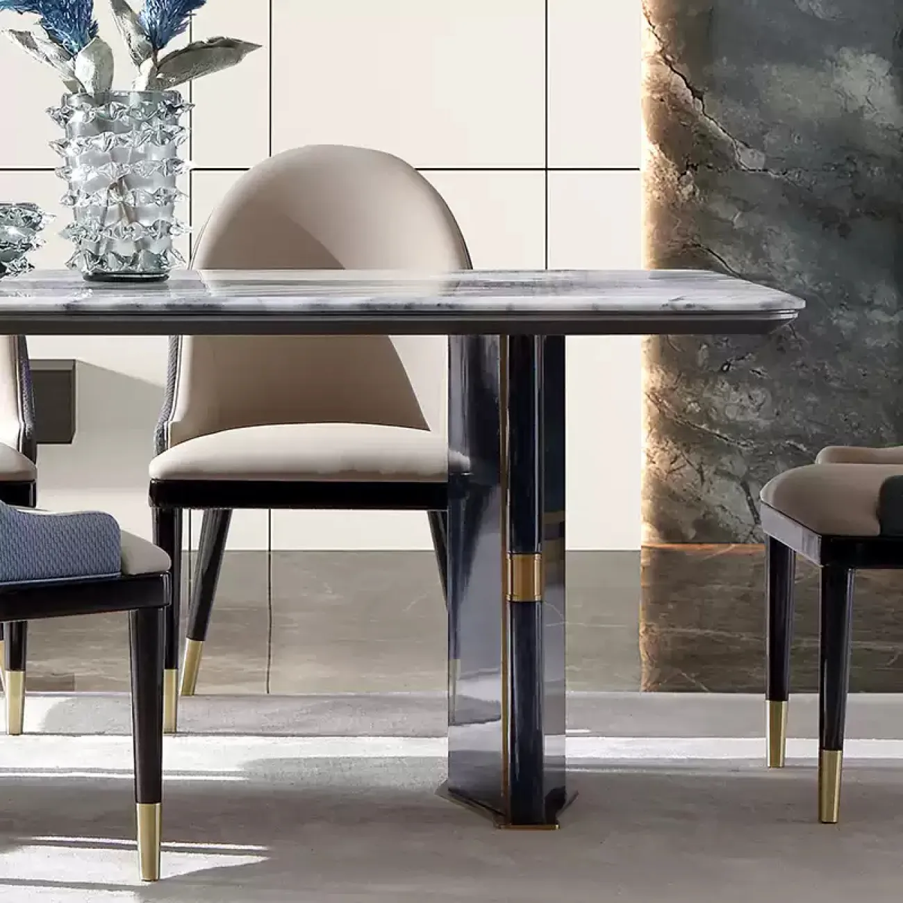 Роскошный обеденный стол MIVICA из мрамора и дерева ST38388-32 Роскошный обеденный стол MIVICA из мрамора и дерева ST38388-32