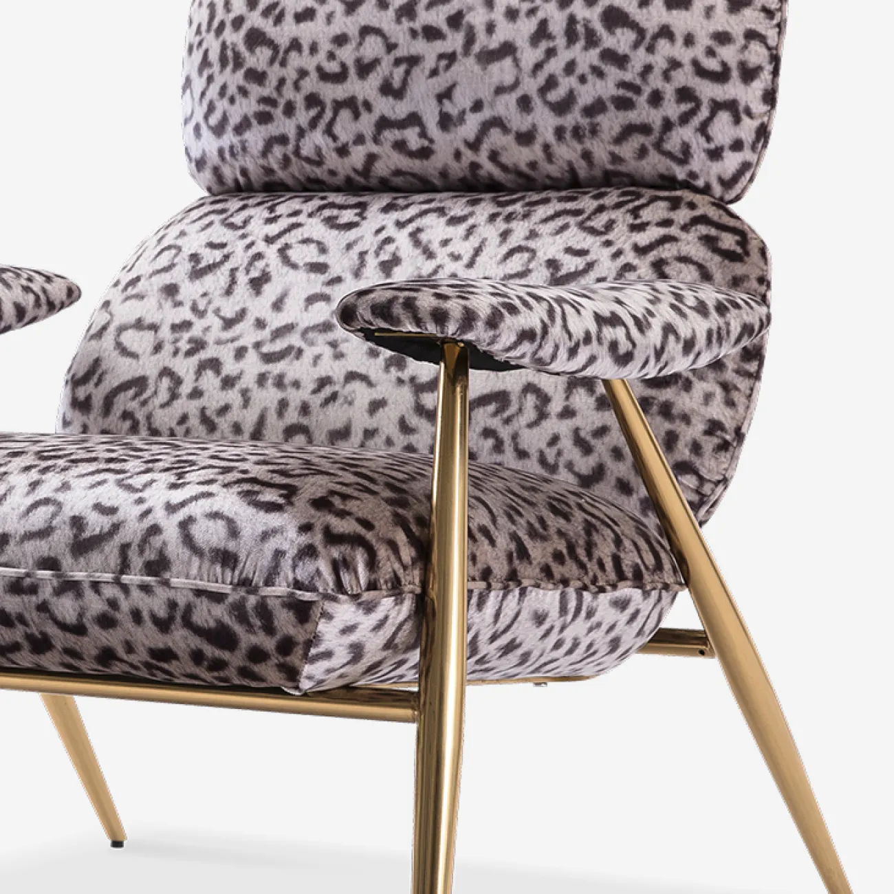 Элитное кресло Camille от MIVICA из натуральной кожи с принтом леопарда KR38403-32